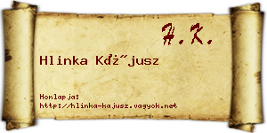 Hlinka Kájusz névjegykártya